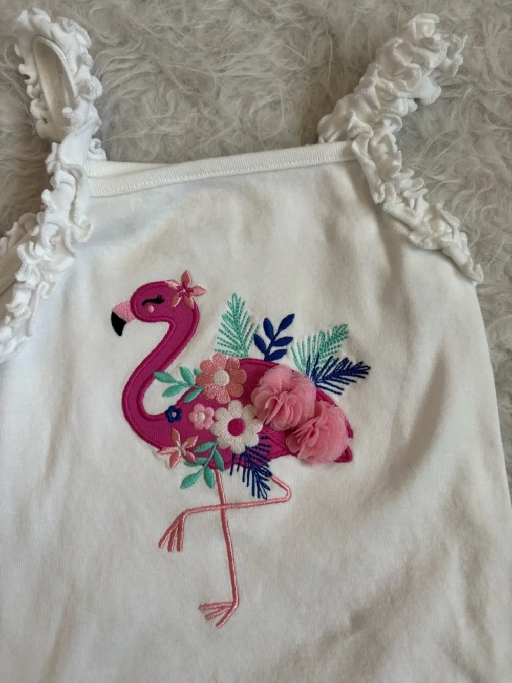 Gymboree Girls’ Pink Flamingo & Embroidered Florals Summer Set